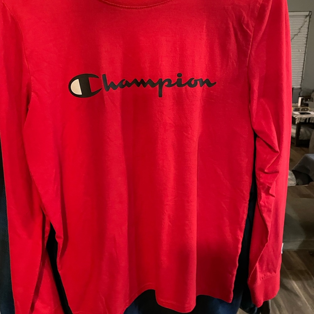 Champion Bold Youth L Red Crewneck Shirt